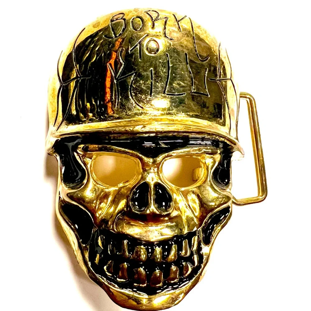 Motorcycles Biker Skelton Black Silver Mens Fashion Belt Buckle